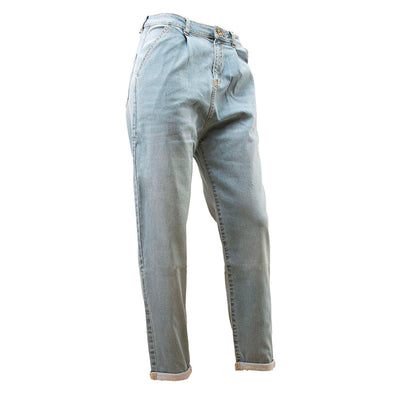Jeans mujer Mom tiro alto celeste